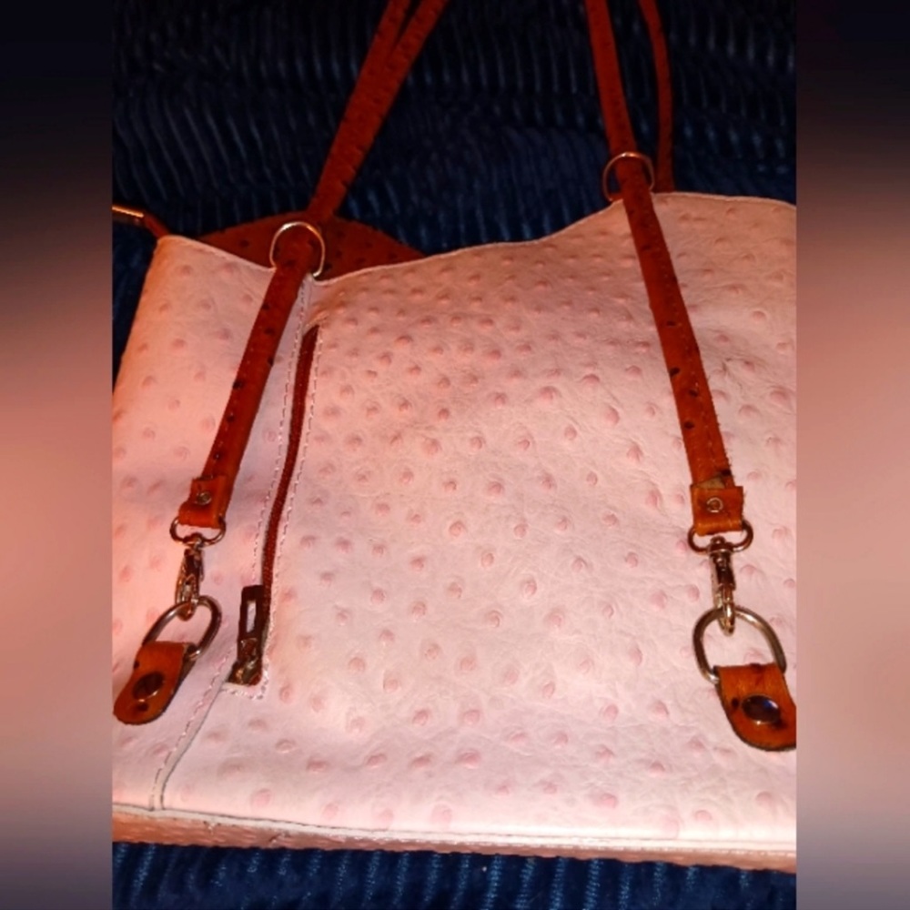 NWOT Borse in pelle ostrich leather bag